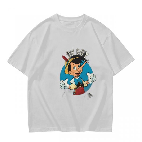 Olive T-Shirt with Pinocchio 'Oh Boy' Graphic Print