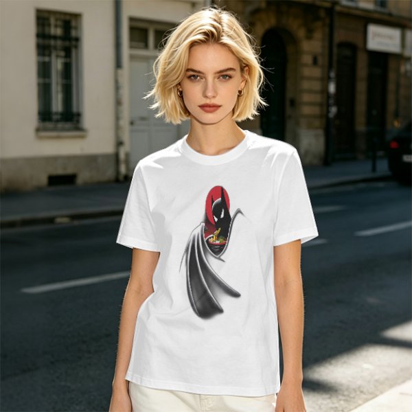 Olive Green T-Shirt With Batman Eating Ramen Graphic