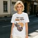 Oversized olive t-shirt with raccoon drinking beer graphic