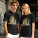 Olive T-Shirt With Mad Scientist Cat Chemistry Lab Print