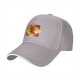Black Baseball Cap With Fiery Warrior Silhouette Graphic
