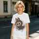 Olive Green T-Shirt With Playful Monster Bunny Graphic Print