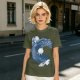 Olive T-Shirt With Two Facing Fantasy Figures And Orb Art Print