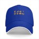 Black baseball cap with playful illustrated cat designs