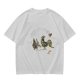 Olive Green T-Shirt With Knight Vs Rooster Fantasy Graphic Print