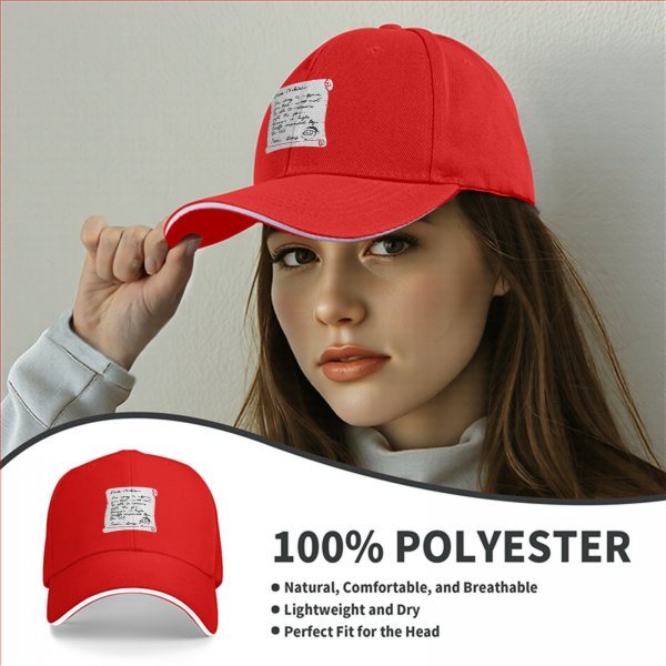 Black baseball cap with funny Santa note print about gift delays