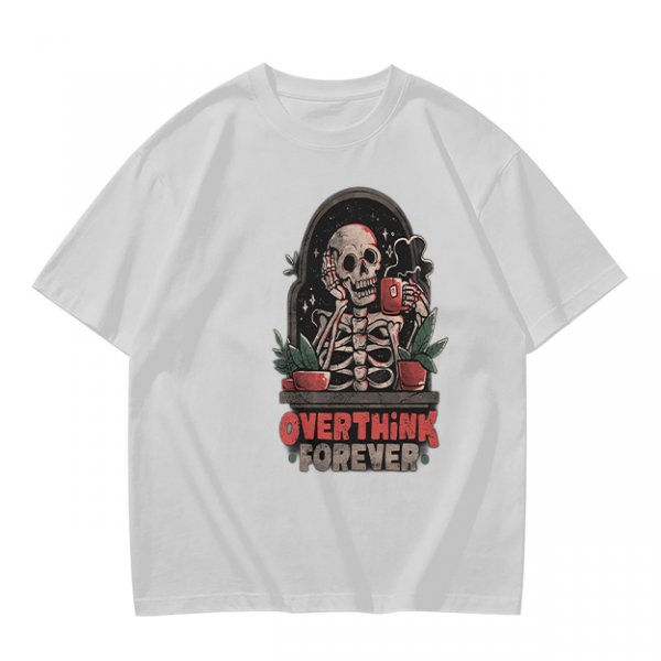 Olive Skeleton Overthink Forever Graphic T-Shirt