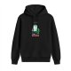 Black hoodie with alien painting 'First the Art Then Uranus' graphic