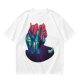 Olive T-Shirt With Vibrant Fantasy Creature Graphic Print