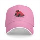 Black Baseball Cap With Playful Black Cat Red Thunder Cat Logo Print