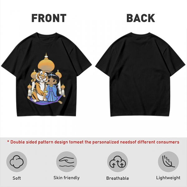 Disney Aladdin Princess Jasmine and Rajah Tiger Graphic T-Shirt