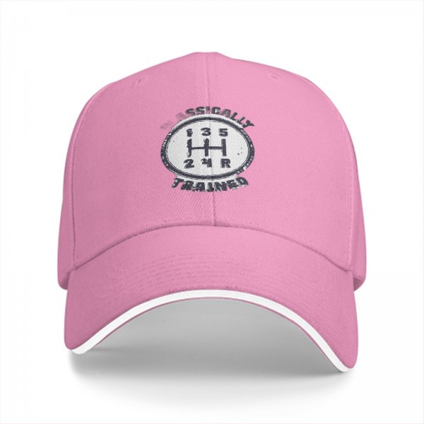 Black Baseball Cap With Manual Transmission Gear Shift Rally Trained Print