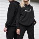 Black Hoodie With Evolution Of Surfer Graphic Print