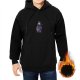 Black Hoodie With Cute Grim Reaper Holding Potted Plant Graphic