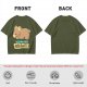 Olive t-shirt with sleeping bear and 'I accidentally hibernate' text