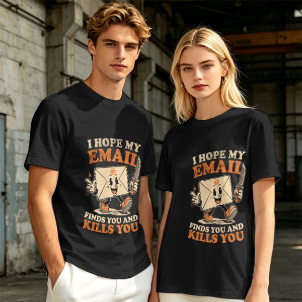 Olive Graphic T-Shirt With Sarcastic Email Cartoon Print