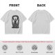 Olive t-shirt with dark anime winged warrior under full moon print