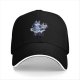 Black Baseball Cap With Cute Husky Holding Pupcakes Art