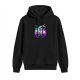 Black hoodie with cosmic ramen bowl graphic design