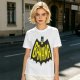 Olive green t-shirt with banana bat logo graphic