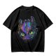 Olive T-Shirt With Neon Toothless Dragon Head Art Print