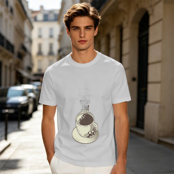 Olive T-Shirt With Hot Cocoa Cup And Marshmallows Graphic Print