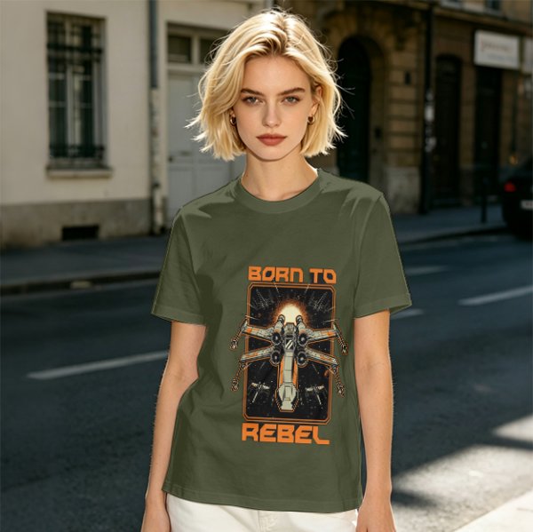 Born To Rebel X-Wing Starfighter Graphic T-Shirt