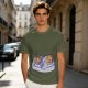 Olive Green T-Shirt With Cookie DJ Mixer Graphic Print