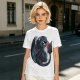 Olive T-shirt with cute starry night dragon graphic
