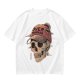 OVER THINKER Skull Graphic Olive T-Shirt