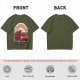 Olive T-Shirt With Red Convertible Car, Rainbow And People Graphic
