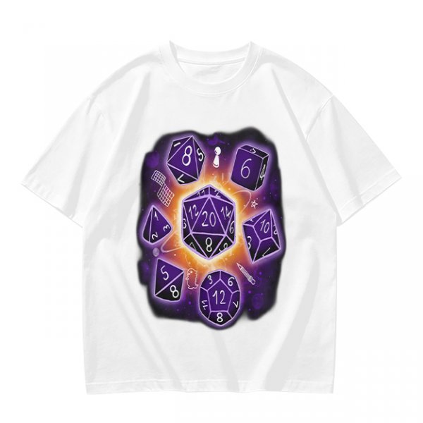 Olive T-Shirt With Glowing Dungeons & Dragons Dice Set Art