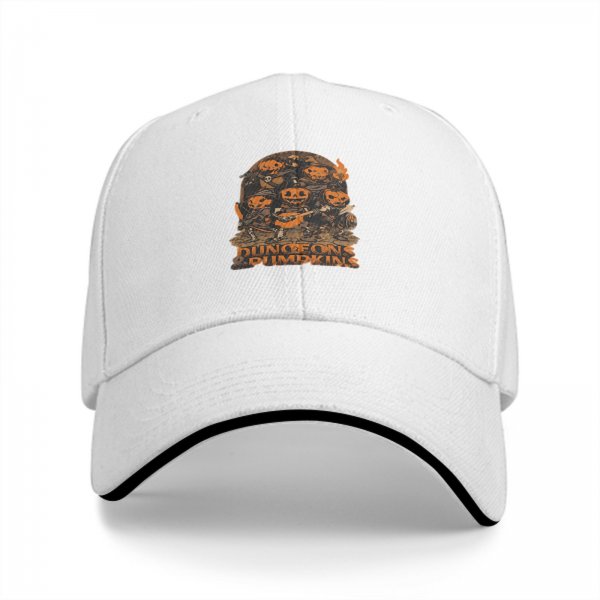 Black Baseball Cap with Dungeons & Pumpkins Halloween Art