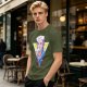 Olive T-Shirt with Steve Harrington Scoops Ahoy Ice Cream Graphic