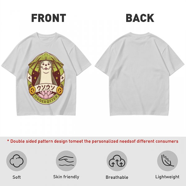 Otter with Straw Hat Graphic Tee Design