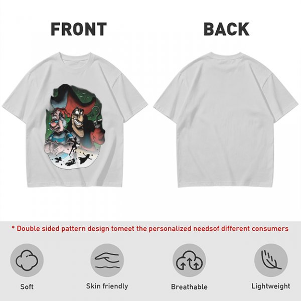 Olive T-Shirt Featuring Captain Hook and Mr. Smee from Peter Pan