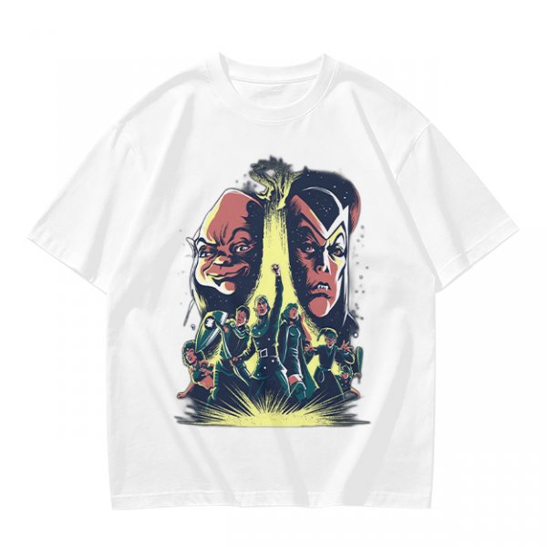 Olive Graphic Tee With Retro Sci-Fi Character Art Print
