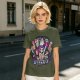 Olive Graphic Tee with Anime Character Group Print