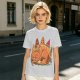 Sleeping Dinosaur Surrounded by Food Slices Graphic T-Shirt