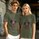 Olive Graphic T-Shirt with Cute Mothman Respect The Locals Print