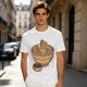 Olive Green T-Shirt With Capybara Ramen Bowl Print