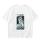 Olive Graphic T-Shirt With Twisted Love Curse Quote And Anime Art