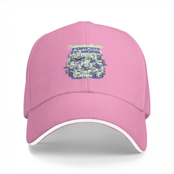 Black baseball cap with 'Forced to Work' office alien graphic