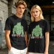 Oversized Army Green T-Shirt With Muscular Frog Lifting Dumbbells Print