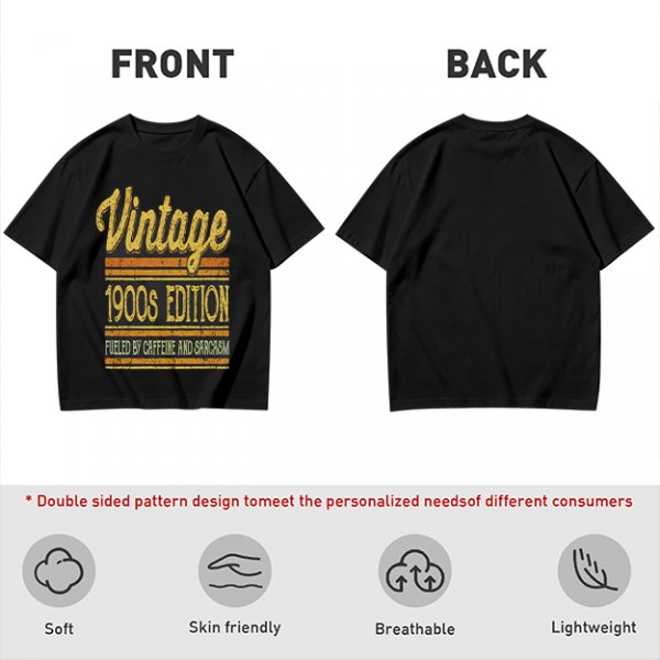 Vintage 1900s Edition Fueled By Caffeine And Sarcasm T-Shirt