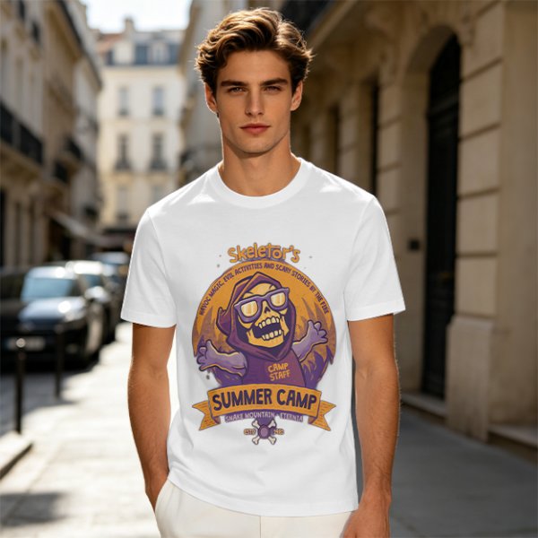 Skeletor's Summer Camp Themed Graphic T-Shirt