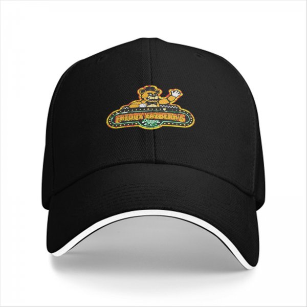 Black Baseball Cap With Freddy Fazbear Pizzeria Logo