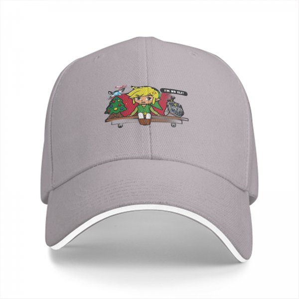 Black Baseball Cap With Zelda Christmas 'I'm No Elf' Print