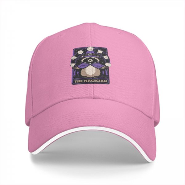 Black Baseball Cap With Raccoon Magician Tarot Art Print