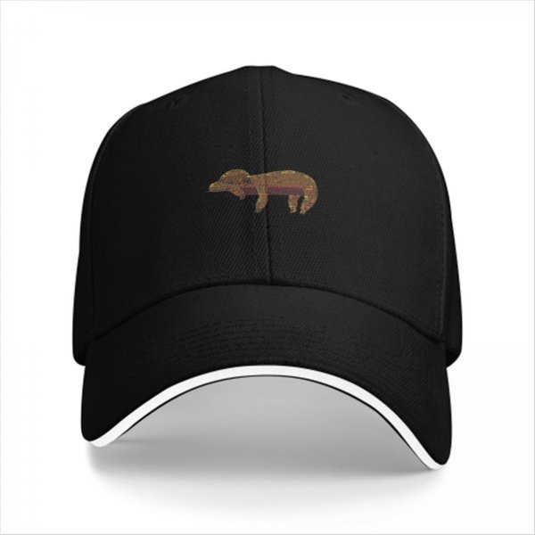 Black baseball cap with vintage animal graphic print